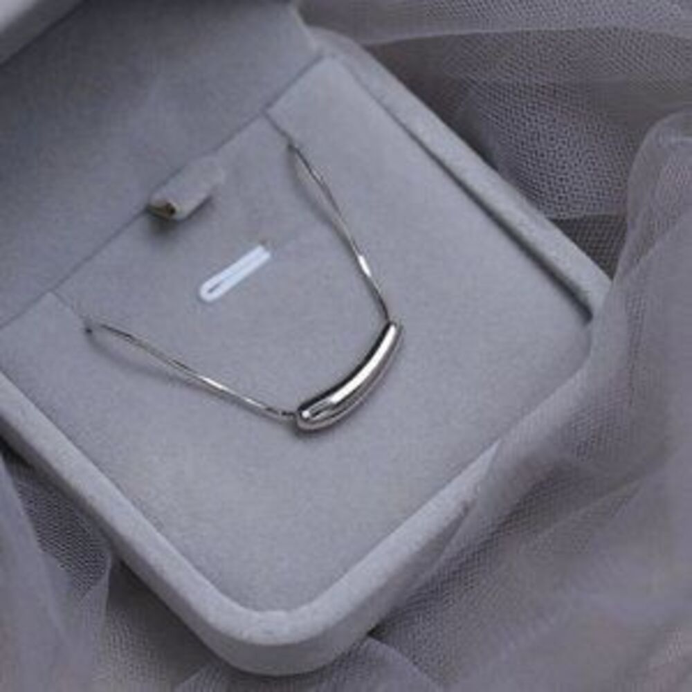 *NEW 925 Sterling Silver Simple Bar Necklace C8